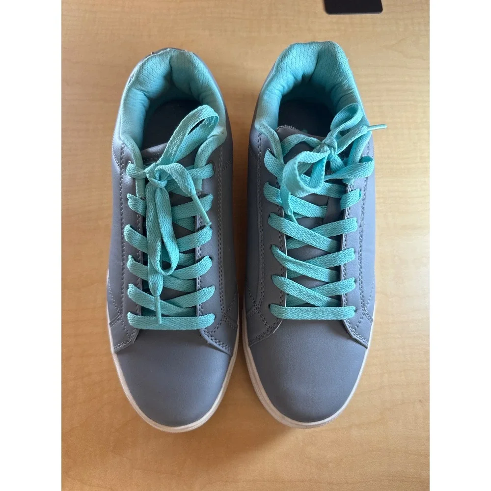 Fila Womens Gray Teal Low Top Sneakers Size 8 SC60352-253 Casual Shoes